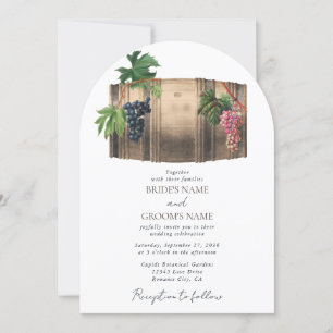 Rustic Wine Barrel Winery Vineyard Wedding Invitation