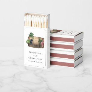 Rustic Wine Barrel Winery Vineyard Wedding Matchboxes