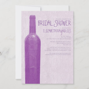 Rustic Wine Bottle Bridal Shower Invitations