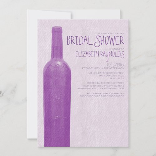 Rustic Wine Bottle Bridal Shower Invitations