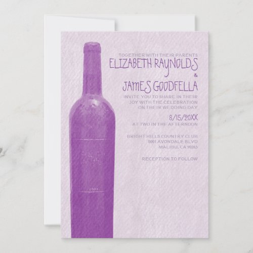 Rustic Wine Bottle Wedding Invitations