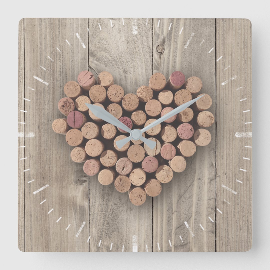 Rustic Wine Cork Clock Zazzle