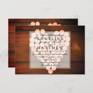 Rustic Wine Cork Heart Vineyard Wedding Invitation