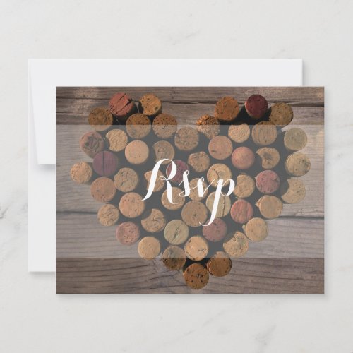 Rustic Wine Cork Rsvp Post Card