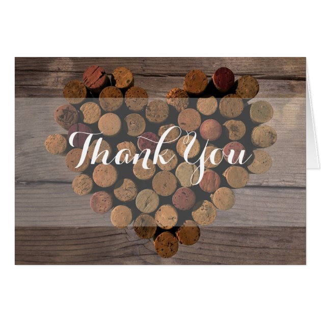 Rustic Wine Cork Thank You Notes