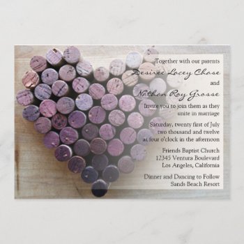 Rustic Wine Cork Wedding Invitation by party_depot at Zazzle