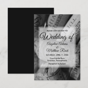 Rustic Wine Cork Wedding Invitation