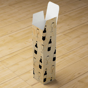 Rustic Wine Gift Box - Black and Gold