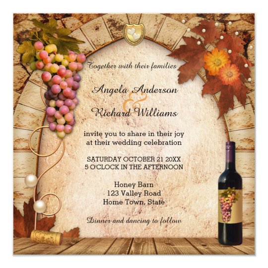 Rustic Wine or Vineyard Theme Wedding Invitation