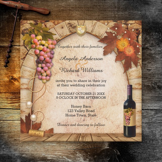 Rustic Wine or Vineyard Theme Wedding Invitation (Creator Uploaded)