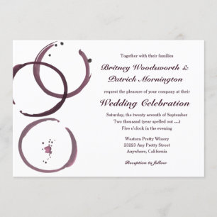 Rustic Wine Stain Vineyard Wedding Invitations