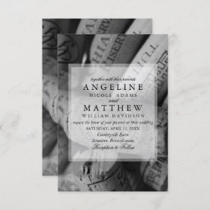 Rustic Wine Themed Vineyard Wedding Invitation