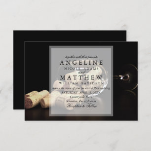 Rustic Wine Themed Vineyard Wedding Invitation