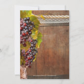 Rustic Wine Themed Vineyard Wedding Invitation (Back)
