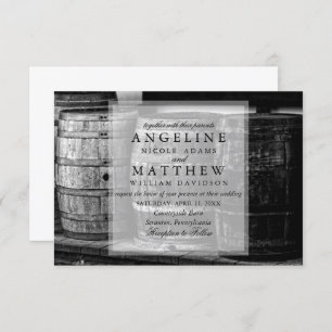 Rustic Wine Themed Vineyard Wedding Invitation