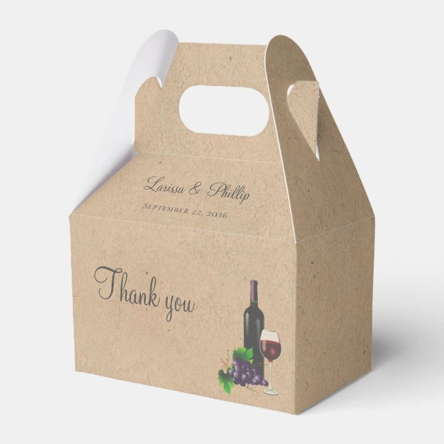 Rustic Wine Vineyard  Wedding  Favor Boxes (Front Side)