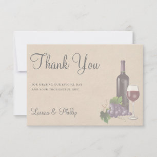 Rustic Wine Vineyard Wedding Thank You Card