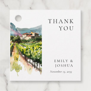 Rustic Winery Landscape Wedding Favor Tags