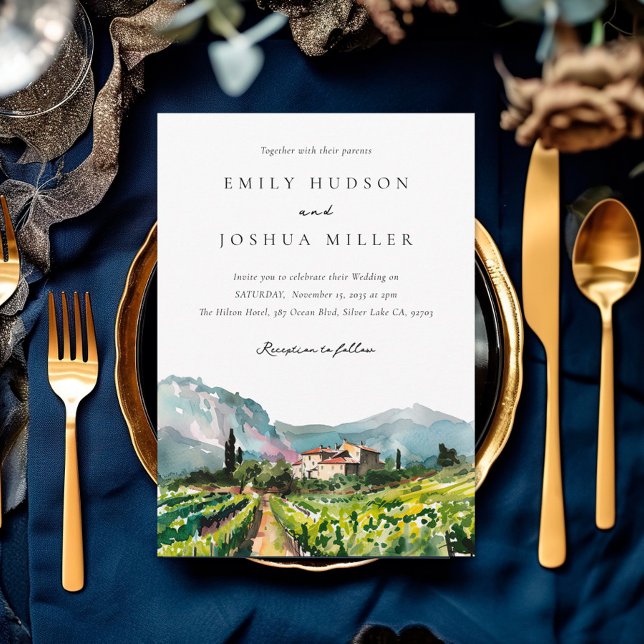 Rustic Winery Landscape Wedding Invitation (Creator Uploaded)