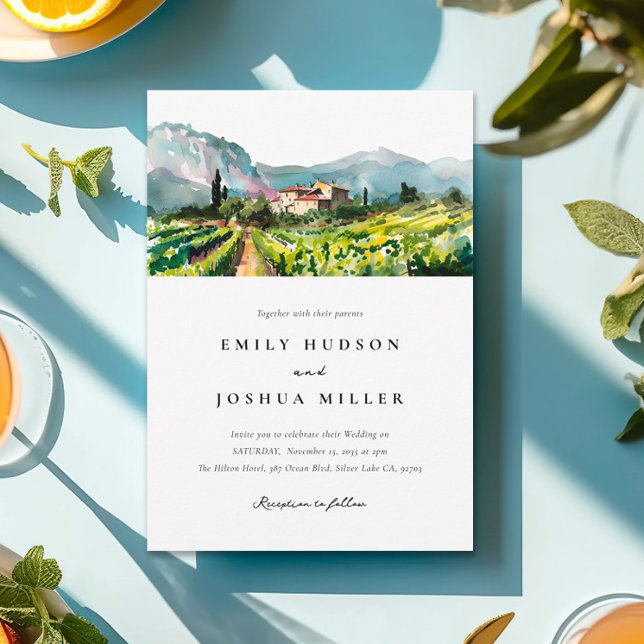 Rustic Winery Landscape Wedding Invitation (Creator Uploaded)