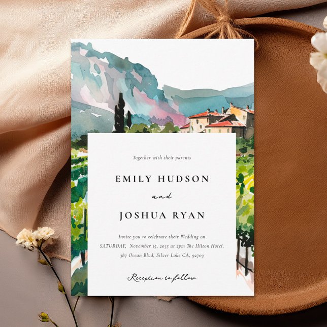 Rustic Winery Landscape Wedding Invitation (Creator Uploaded)