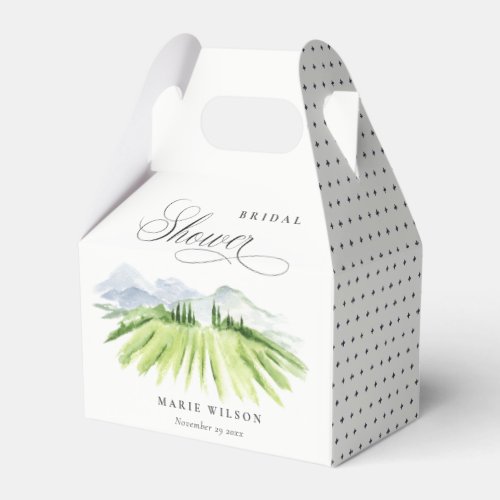Rustic Winery Vineyard Mountain Bridal Shower Favor Boxes