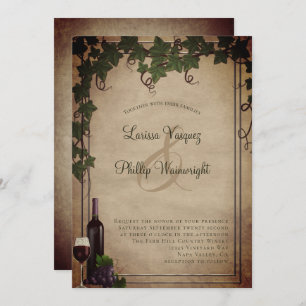 Rustic Winery Vineyard Wedding Invitation