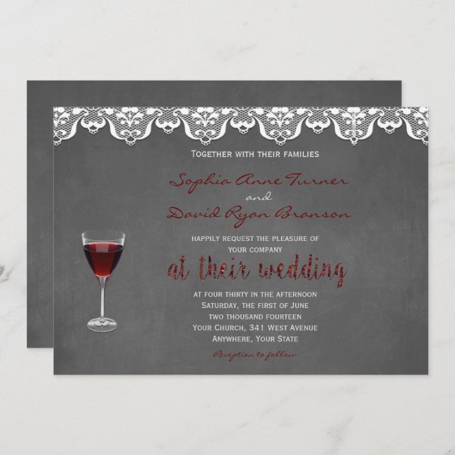 Rustic Winery Wedding Custom Invitation (Front/Back)