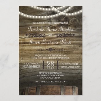 Rustic Winery Wedding Invitation by Trifecta_Designs at Zazzle