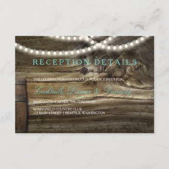 Rustic Winery Wedding Reception Details Invitation by Trifecta_Designs at Zazzle