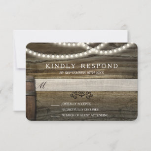 Rustic Winery Wedding RSVP Card