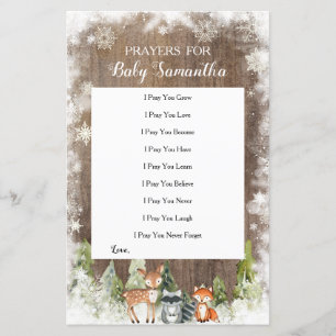 Rustic Winter Animals Woodland Prayers for Baby