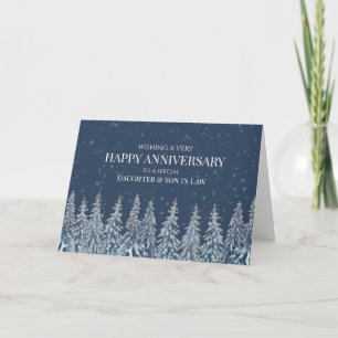 Rustic Winter Anniversary Daughter Son in Law Card