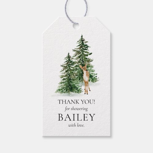 Rustic Winter Baby Shower Favor Gift Tags