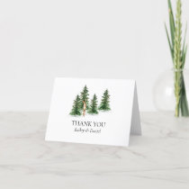Rustic Winter Baby Shower Folded Thank you Cards