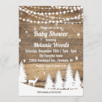 Rustic Winter Baby Shower Invitation