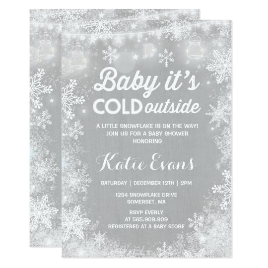 Rustic Winter Baby Shower Invite Gender Neutral Zazzle Com