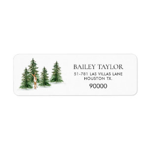 Rustic Winter Baby Shower Return Address Label