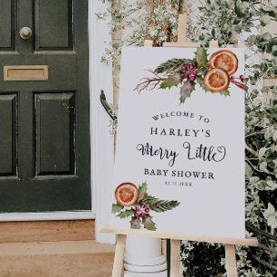 Rustic Winter Baby Shower Welcome Sign