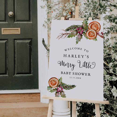Rustic Winter Baby Shower Welcome Sign