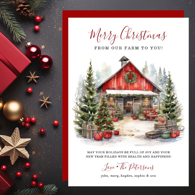 Rustic Winter Barn Christmas Holiday Card (Creator Uploaded)