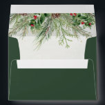 Rustic Winter Berries Pine Cone Greenery Envelope<br><div class="desc">Capture the magic of winter with our exquisite festive envelopes,  showcasing meticulously hand-painted botanical watercolor illustrations of lush greenery,  pine and spruce branches,  cones,  and holly berries. An ideal selection to infuse the spirit of the season into your winter or Christmas holiday themed events.</div>