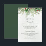 Rustic Winter Berries Pine Cone Greenery Wedding Enclosure Card<br><div class="desc">Beautiful wedding enclosure card featuring hand-painted botanical watercolor illustrations of winter greenery,  pine and spruce branches,  cones and holly berries. Perfect choice for winter or Christmas holiday themed weddings.</div>