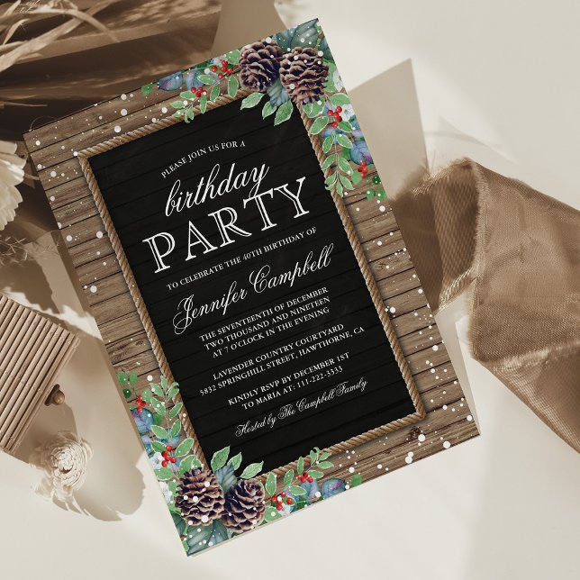 Rustic Winter Birthday Party Invitation (Creator Uploaded)
