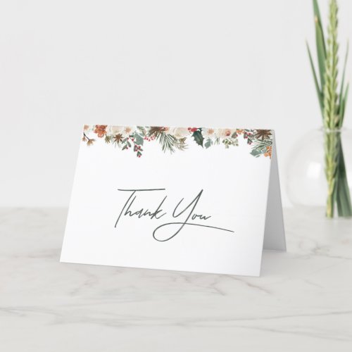 Rustic Winter Bridal Shower Thank You Card