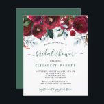 Rustic winter budget bridal shower invitation<br><div class="desc">Rustic winter chic affordable bridal shower party stylish invitation template on a clear white background featuring red burgundy and green flowers with grey and hunter green seasonal foliage border and a trendy elegant handwriting typography script. Easy to personalize with your details! The invitation is suitable for a winter wonderland, rustic...</div>
