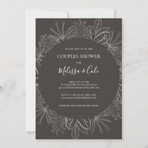 Rustic Winter Charcoal Couples Shower Invitation