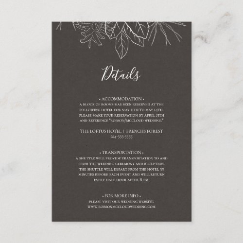 Rustic Winter  Charcoal Details Enclosure Card