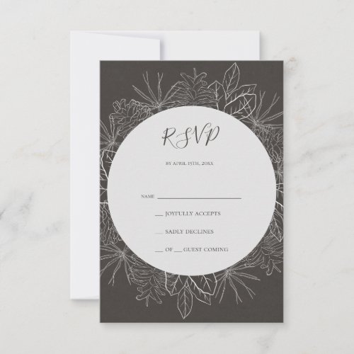 Rustic Winter  Charcoal RSVP Card