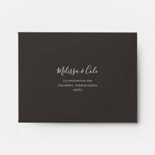 Rustic Winter Charcoal Self Addressed RSVP Envelope